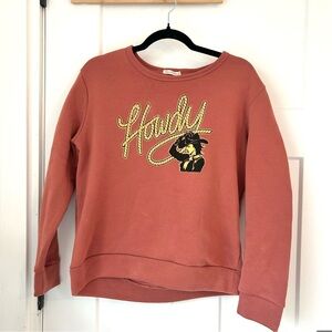 Heart Hips Rust Sweatshirt cowgirl size L